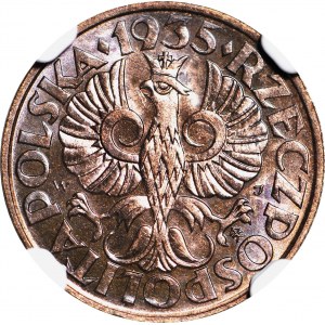 2 grosze 1935, mennicze, kolor RB