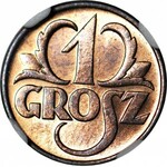 1 grosz 1939, menniczy, kolor RD