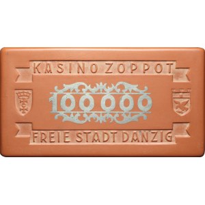 RRR-, Wolne Miasto Gdańsk, Kasyno Sopot, 100 000 guldenów, wielka rzadkość
