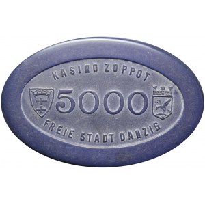 R-, Wolne Miasto Gdańsk, Kasyno Sopot, 5 000 guldenów, bardzo rzadkie