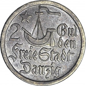 Wolne Miasto Gdańsk, 2 guldeny 1923, mennicze, PIĘKNE