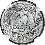10 groszy 1923, Okupacja, mennicze, jasne, z lustrem