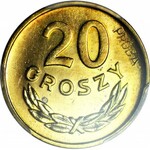 RR-, 20 groszy 1949, PRÓBA, MOSIĄDZ, nakład 100szt., rzadkość, c.a.