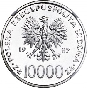 10.000 złotych 1987, Jan Paweł II, Pastorał, największa z setu, PRÓBA, nikiel