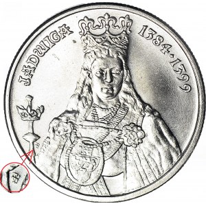 RR-, 100 złotych 1988, Jadwiga, podwójny monogram projektanta