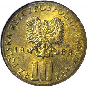 RRR-, 10 złotych 1983, B. Prus, PRÓBA, MOSIĄDZ, c.a.