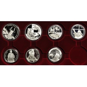 7 sztuk, kompletny rocznik lustrzanek 10 i 20 złotych 1997