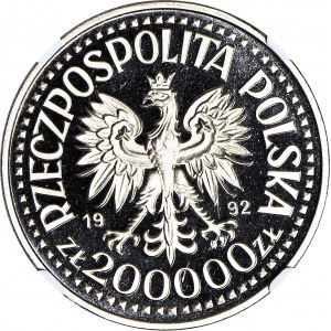 200.000 złotych 1992, Władysław Warneńczyk popiersie, PRÓBA, nikiel
