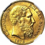 Belgia, Leopold II Koburg, 20 franków 1878, mennicze