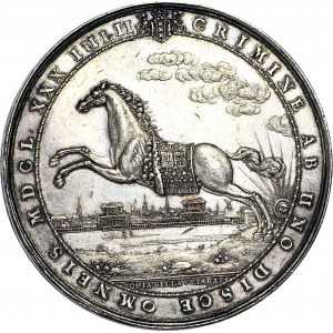 R-, Medal 1650 Sebastian Dadler, Zakończenie oblężenia Amsterdamu, srebro, 70mm, gabinetowy