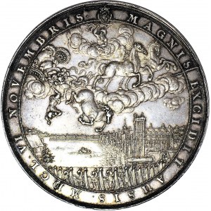 R-, Medal 1650 Sebastian Dadler, Zakończenie oblężenia Amsterdamu, srebro, 70mm, gabinetowy