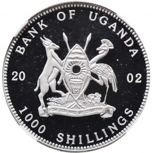 Uganda, 1000 szylingów 2002, Jan Paweł
