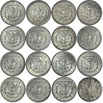 USA, Zestaw trzydziestu dwóch monet srebrnych 1 dolar, ciekawy