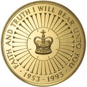 Wielka Brytania, 5 funtów 1993, 40 lecie panowania Elżbiety II, piękne
