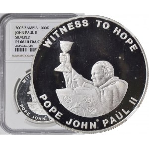 Zestaw dwóch monet monet Jan Paweł II, Zambia i Malawi