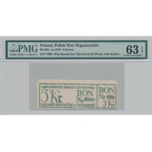 R-, 5 koron 1918, Bon na cele patriotyczne, Całość - Niepodległość