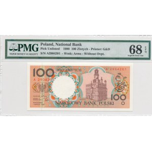 100 złotych 1990, ser.A, MIASTA POLSKIE - POZNAŃ