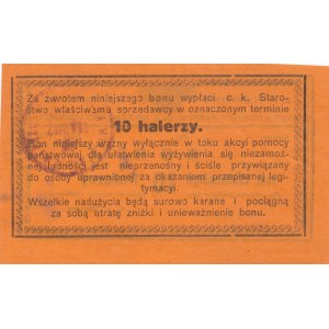 Galicja, Żydaczów - C. K. Starostwo, Akcja pomocy państw dla niezamożnej ludności, 10 halerzy, 02.1918