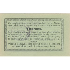 Galicja, Żydaczów - C. K. Starostwo, Akcja pomocy państw dla niezamożnej ludności, 1 korona 02.1918