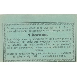 Galicja, Żydaczów - C. K. Starostwo, Akcja pomocy państw dla niezamożnej ludności, 1 korona 06.1918
