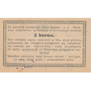 Galicja, Żydaczów - C. K. Starostwo, Akcja pomocy państw dla niezamożnej ludności, 5 koron 06.1918