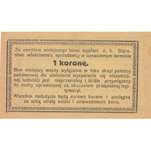 Galicja, Żydaczów - C. K. Starostwo, Akcja pomocy państw dla niezamożnej ludności, 1 korona 07.1918