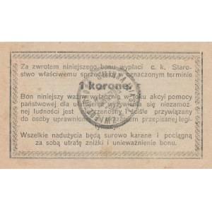 Galicja, Żydaczów - C. K. Starostwo, Akcja pomocy państw dla niezamożnej ludności, 1 korona, bez daty