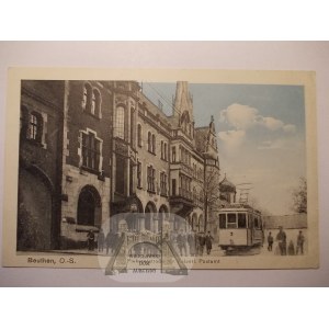 Bytom, Beuthen, ulica Piekarska, tramwaj, 1914