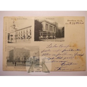 Bytom, Beuthen, kościół, szkoła żeńska, bank, 1899