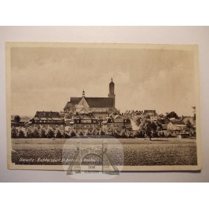 Gliwice, Wójtowa Wieś, panorama, kościół, ok. 1942