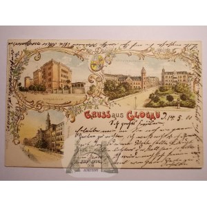Glogow, Glogau, lithograph, 1900