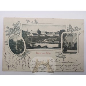 Gdańsk Oliwa, Danzig Oliva, 3 widoki, ozdobna winieta, 1899