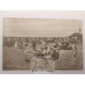 Sopot, Zoppot, plaża, ludzie, 1923