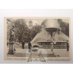 Warsaw, Saski Garden, fountain, ca. 1935