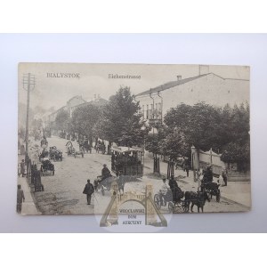 Białystok, Eichenstrasse, tramwaj, ok. 1915