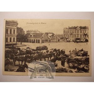 Lithuania, Kaunas, square, rolling stock, 1915