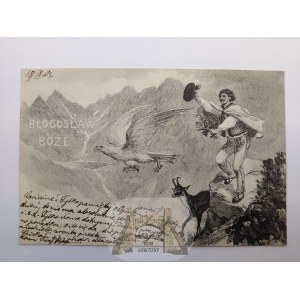 Patriotic, eagle, mountains, 1903