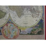 Mapa světa Planiglobii Terrestris Cum Utroq Hemisphaerio Caelesti Generalis Homann 1707