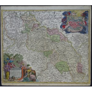 Śląsk SUPERIORIS ET INFERIORIS DUCATUS SAILESIAE Homann 1737