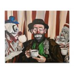 Joanna PAWŁOWSKA (geb. 1991), Clowns am Kaffeetisch