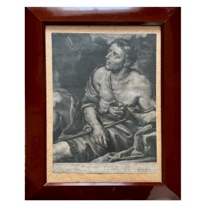 Jan KUPECKY, 19th century lithograph, Saint John the Baptist