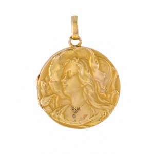 Medalion z motywem kobiety, k. XIX w., secesja