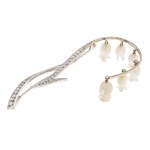 Brooch in the form of a sprig of lily of the valley, 1950s-60s.
