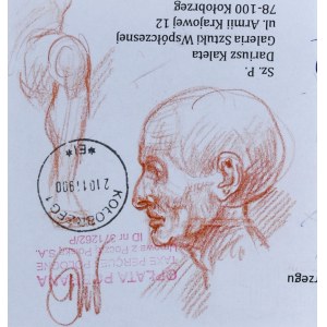 Dariusz KALETA Dariuss (nar. 1960), Náčrt hlavy muža z ľavého profilu