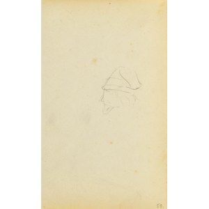Jacek MALCZEWSKI (1854-1929), Umriss eines männlichen Profils mit einer Mütze