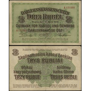 Polska, 3 ruble, 17.04.1916, Poznań