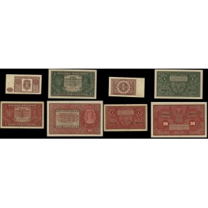 Polska, zestaw 7 banknotów, 1919-1946