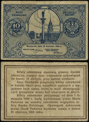 Polsko, 10 groszy, 28.04.1924