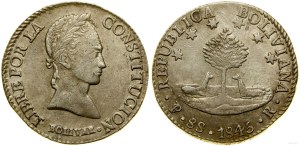 Bolivia, 8 sueldo, 1845 R, Potosí