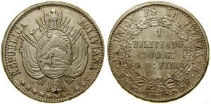 Bolivia, 1 boliviano, 1867 FE, Potosí
